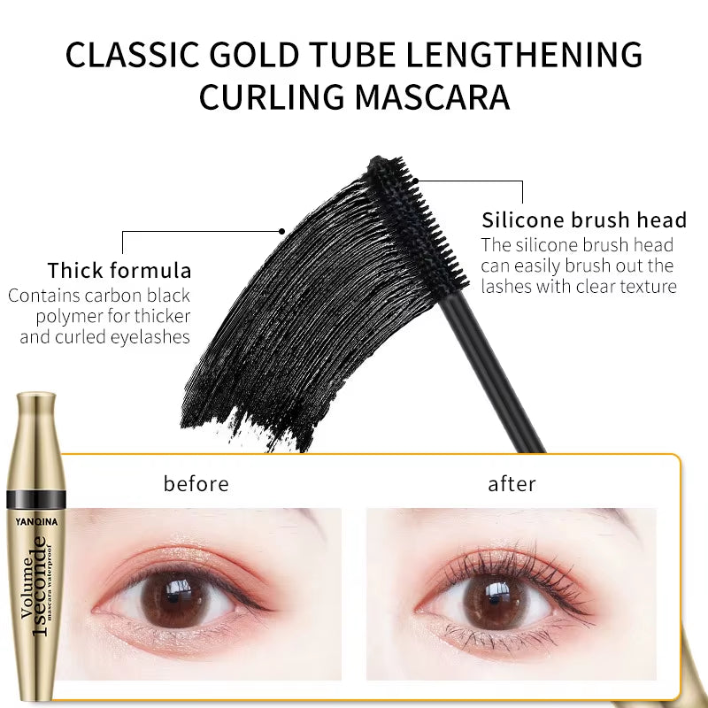 3D Fiber Mascara Long Black Waterproof Black Mascara Volume Curling Eyelash Extension Makeup Cosmetic Mascara Liquid