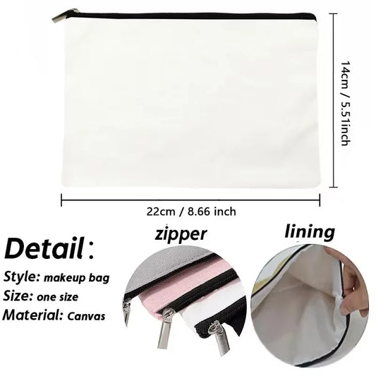 Custom Name Makeup Bag Custom School Teacher Gift Travel Cosmetic Organizer Eco Canvas Toilet Storage Pouch Kids Pencil Case