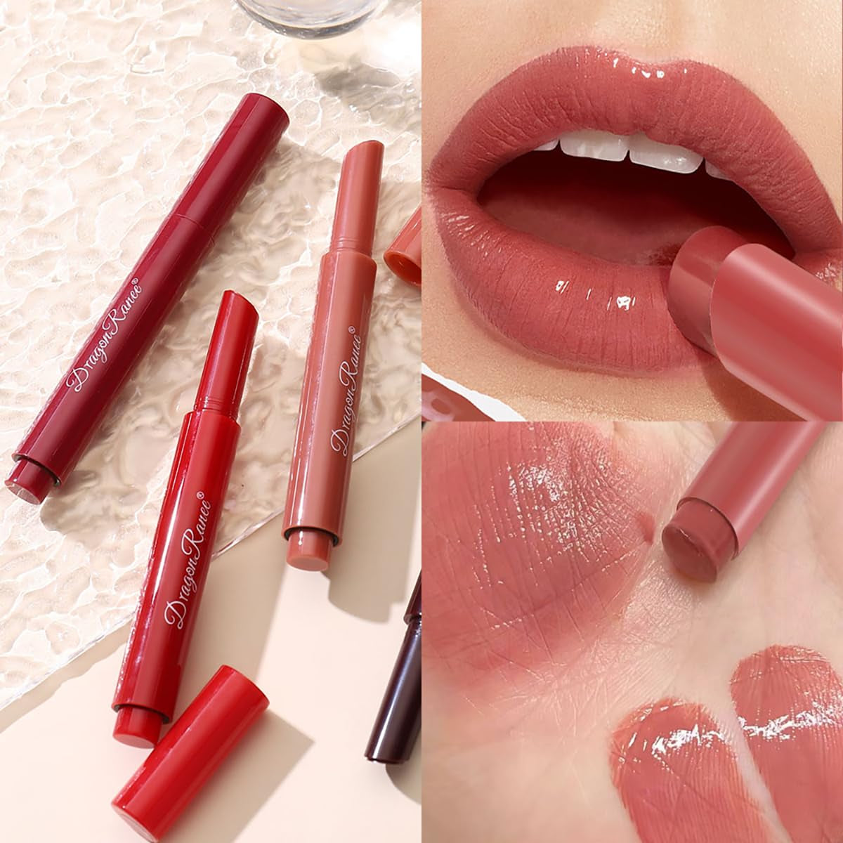 12 Colors Dewy Melting Lipstick High-Shine Glow & Wet Look Glossy Finish Lip Color, Vivid Color Gloss Lip Makeup,Lip Stain for Women